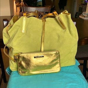 Tiffany & Co Reversible Large Suede Tote (Green)